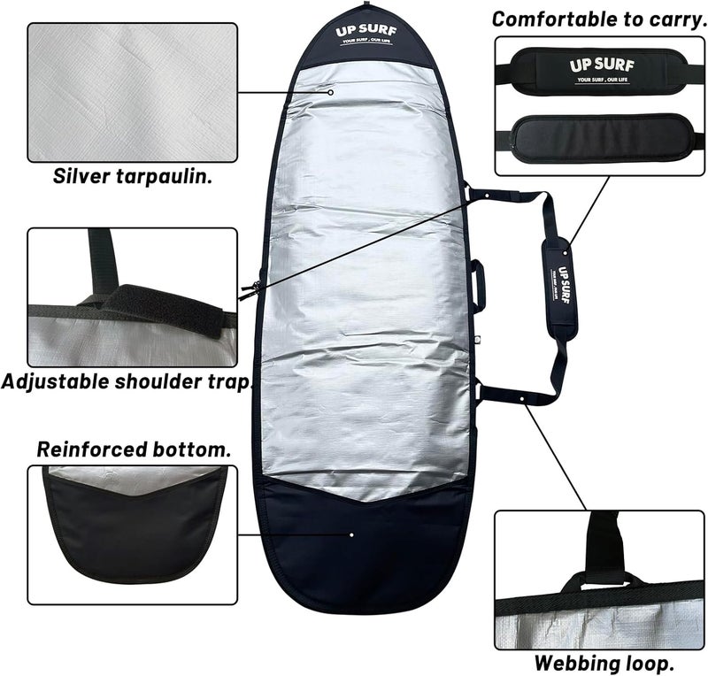UP SURF Surfboard Bag, Daylight Bags for Fish/Hybrid Surfboards, for Size Fish/Hybrid board 5'4'', 5'8'',6'0'',6'4'',6'8'',Surfboard cover for Storage and Transport Surfboard - Image 3